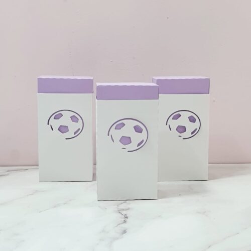 3 cajas dulces con balón troquelado